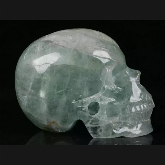 4.0" Fluorite Carved Crystal Skull, Realistic - Picture 3 of 6